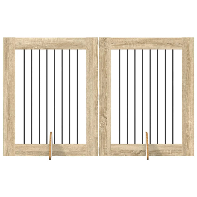 Dog Gate with Stands 2 pcs Sonoma Oak 80 x 100 cm