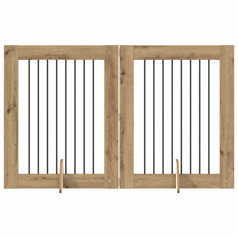 Dog Gate with Stands 2 pcs Artisan Oak 80 x 100 cm
