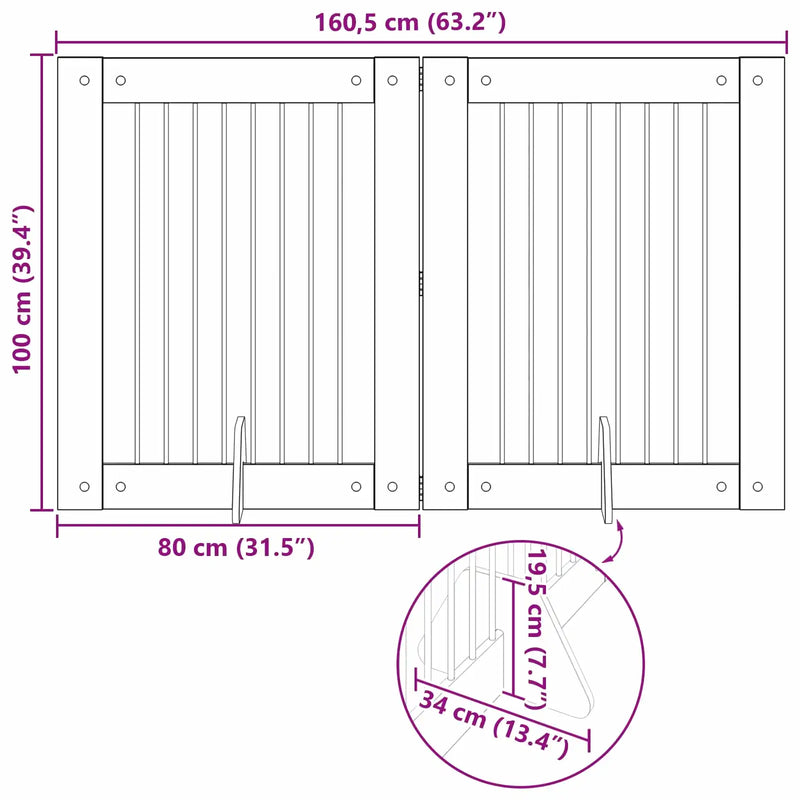 Dog Gate with Stands 2 pcs Artisan Oak 80 x 100 cm