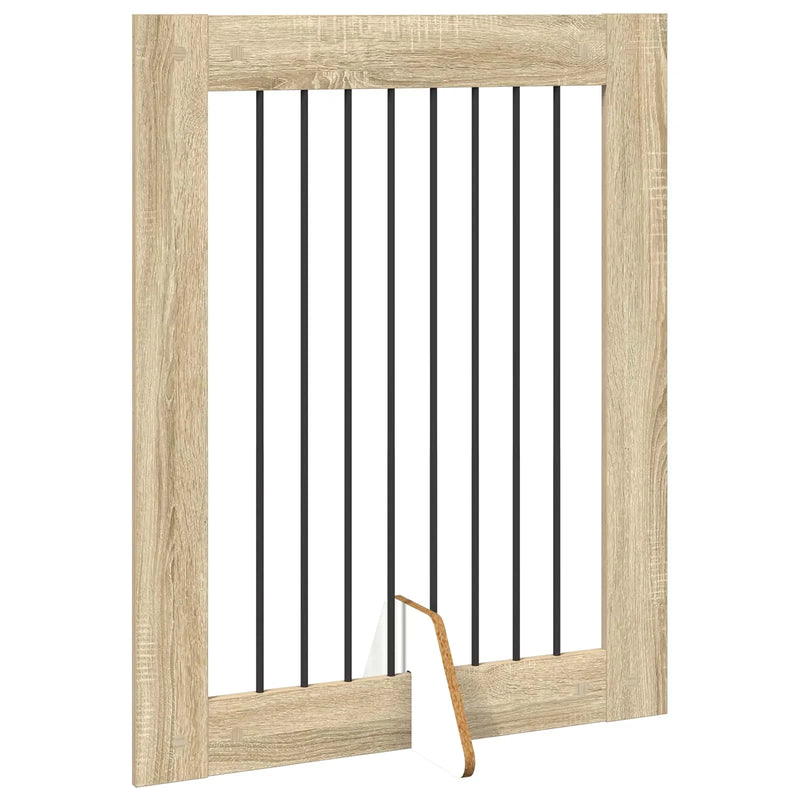 Dog Gate with Stands 4 pcs Sonoma Oak 80 x 100 cm