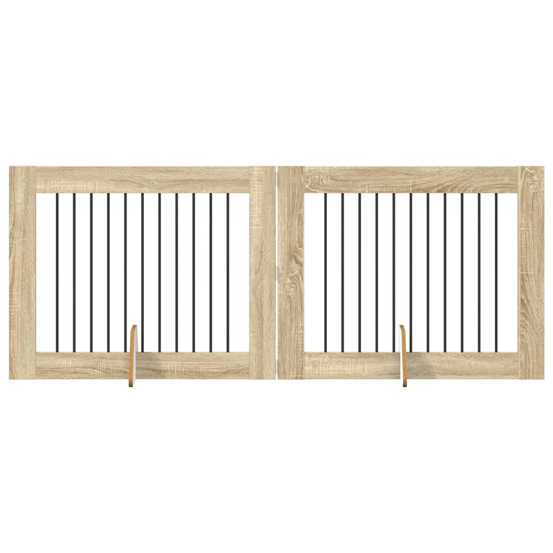 Dog Gate with Stands 2 pcs Sonoma Oak 100 x 80 cm