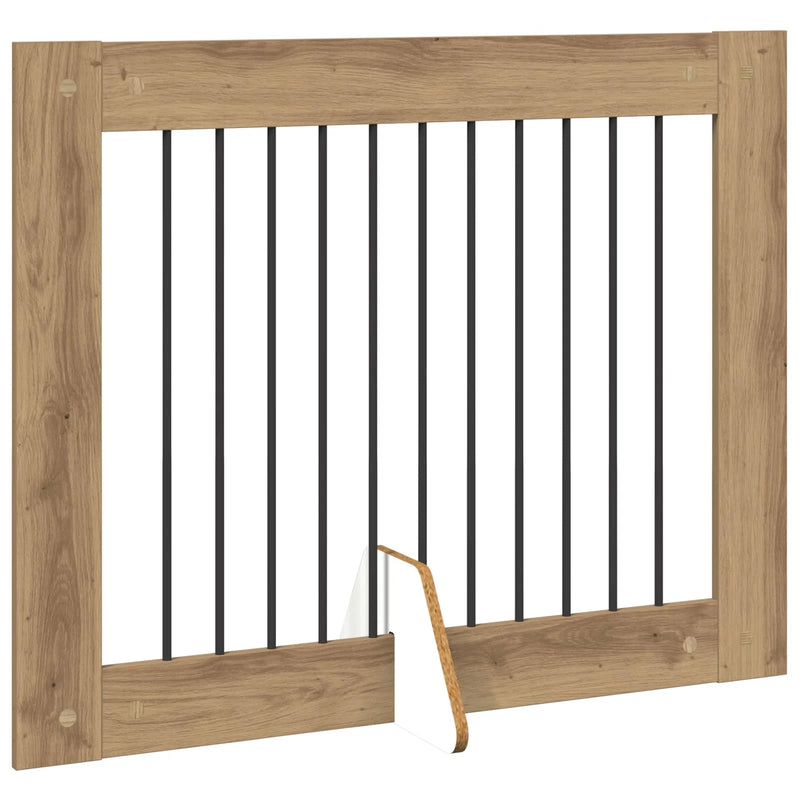 Dog Gate with Stands 2 pcs Artisan Oak 100 x 80 cm