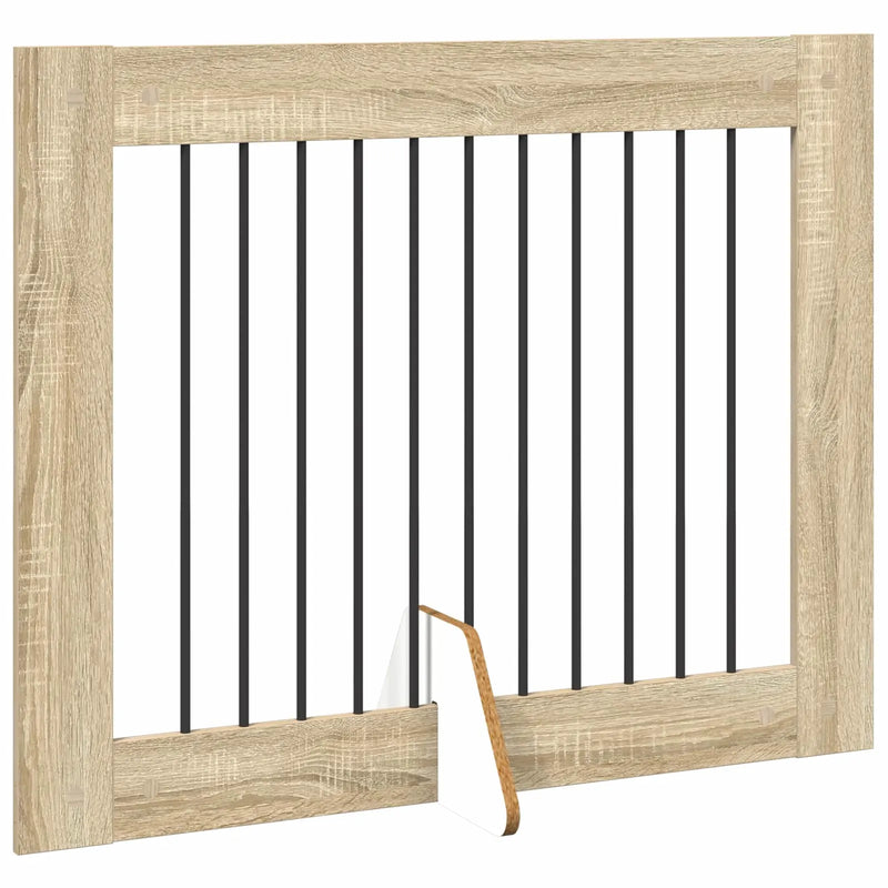 Dog Gate with Stands 4 pcs Sonoma Oak 100 x 80 cm