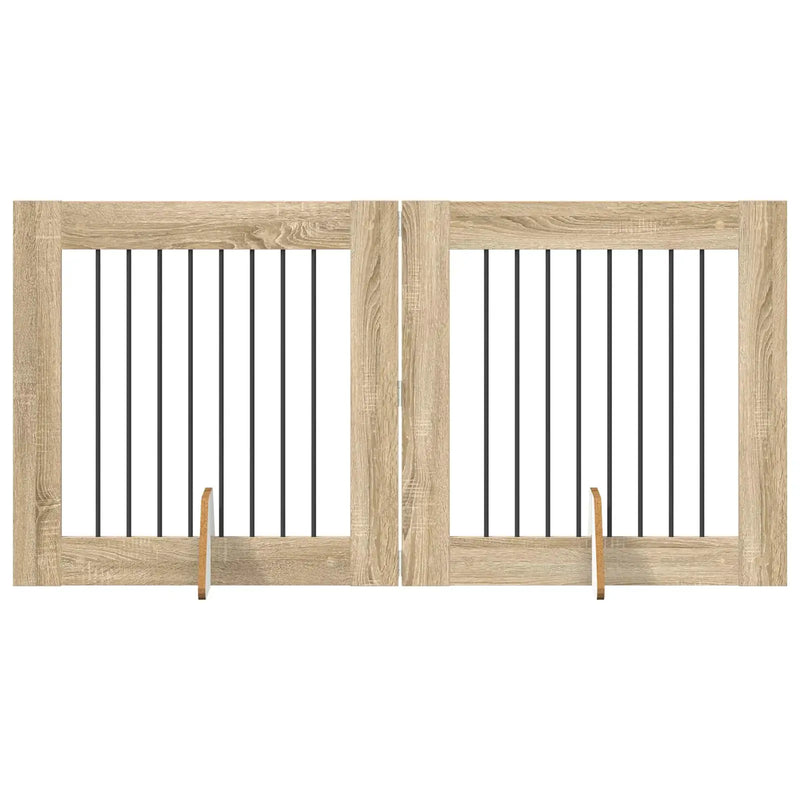 Dog Gate with Stands 2 pcs Sonoma Oak 80 x 80 cm