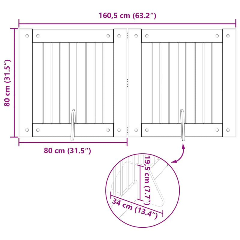 Dog Gate with Stands 2 pcs Artisan Oak 80 x 80 cm