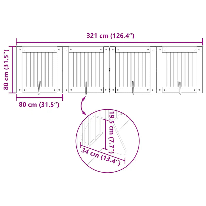 Dog Gate with Stands 4 pcs Sonoma Oak 80 x 80 cm