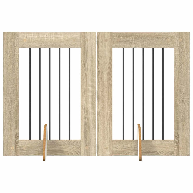 Dog Gate with Stands 2 pcs Sonoma Oak 60 x 80 cm
