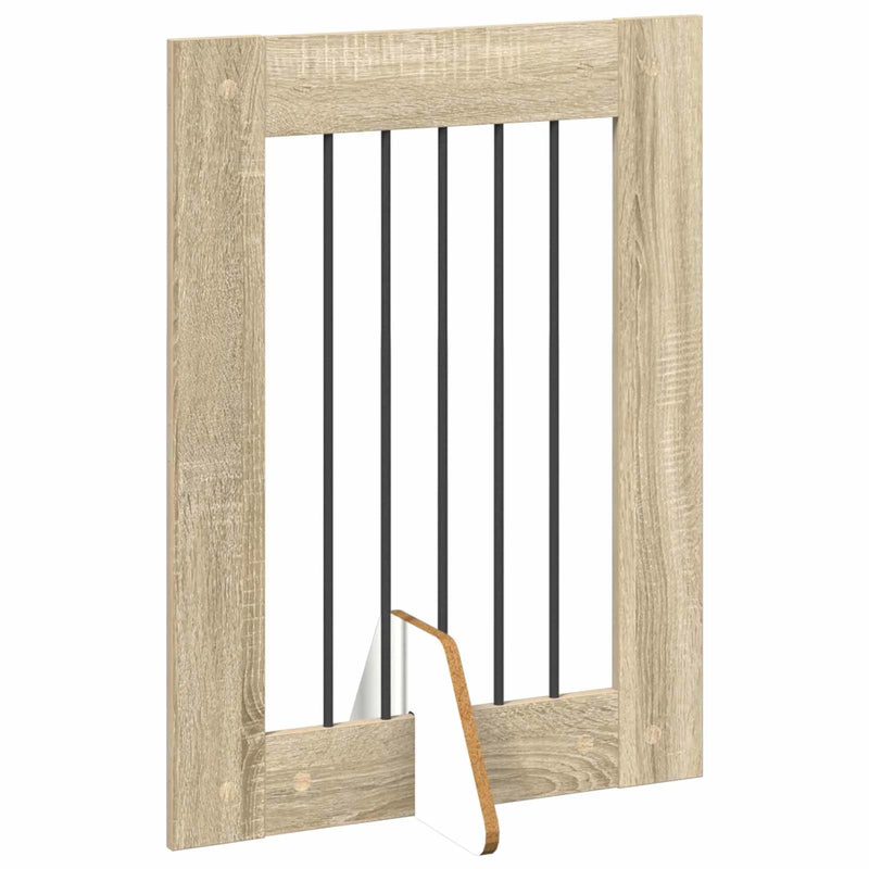 Dog Gate with Stands 2 pcs Sonoma Oak 60 x 80 cm