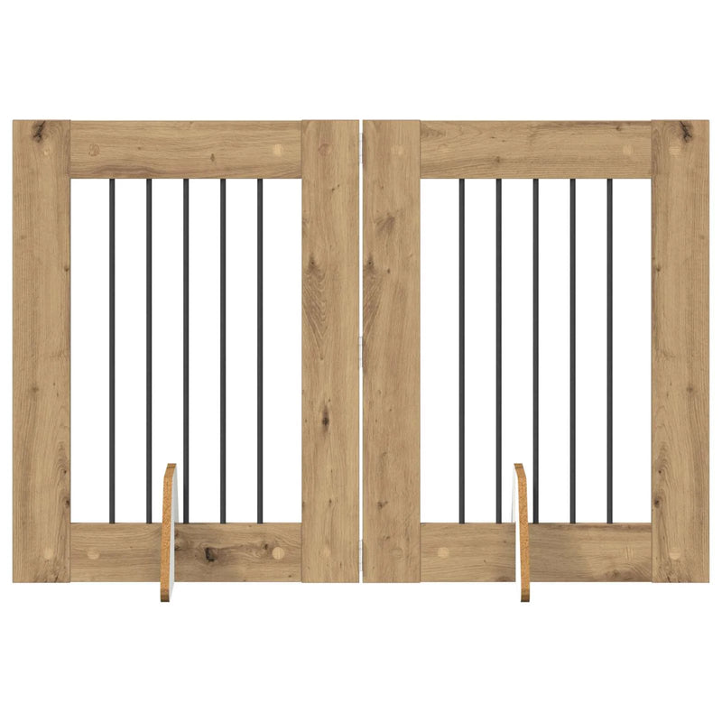 Dog Gate with Stands 2 pcs Artisan Oak 60 x 80 cm