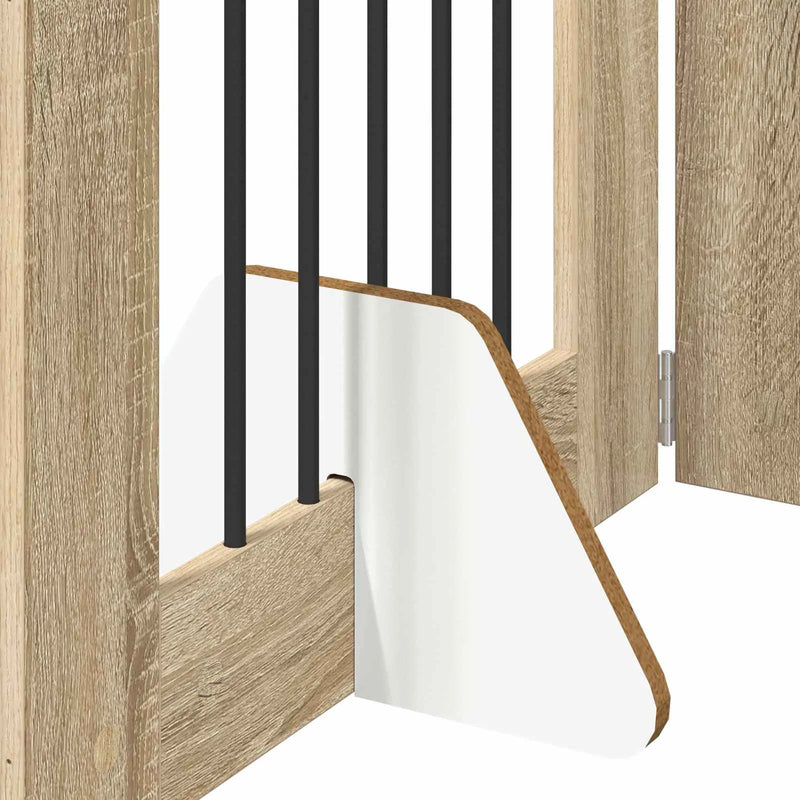 Dog Gate with Stands 4 pcs Sonoma Oak 60 x 80 cm