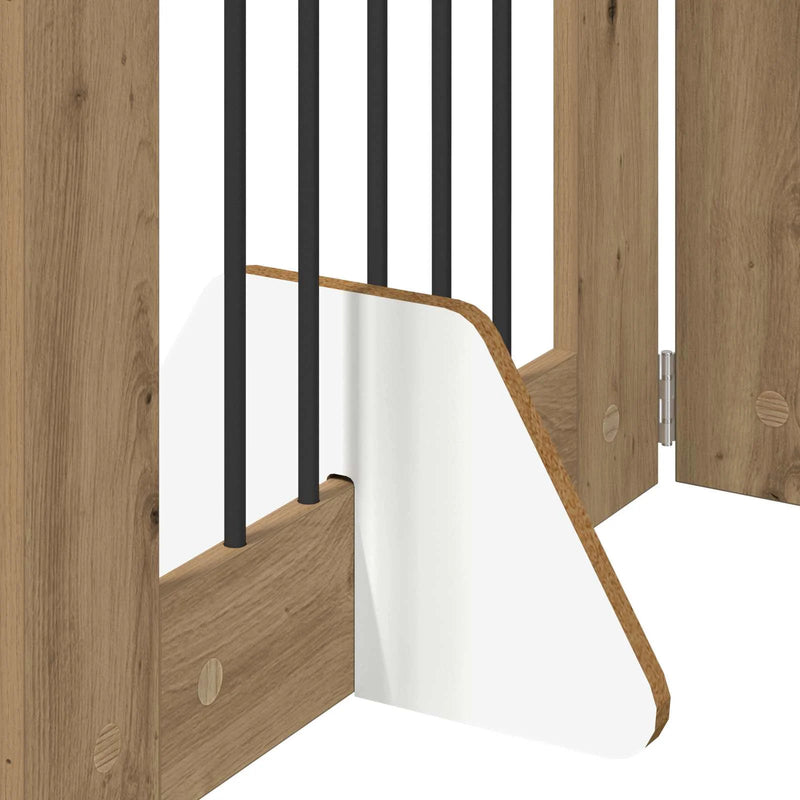Dog Gate with Stands 6 pcs Artisan Oak 60 x 80 cm
