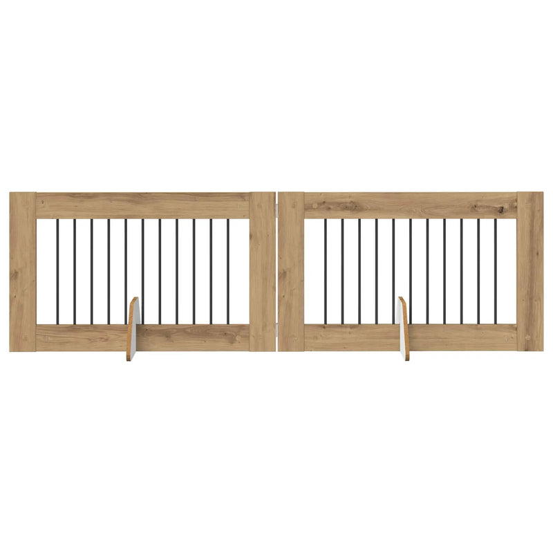 Dog Gate with Stands 2 pcs Artisan Oak 100 x 60 cm