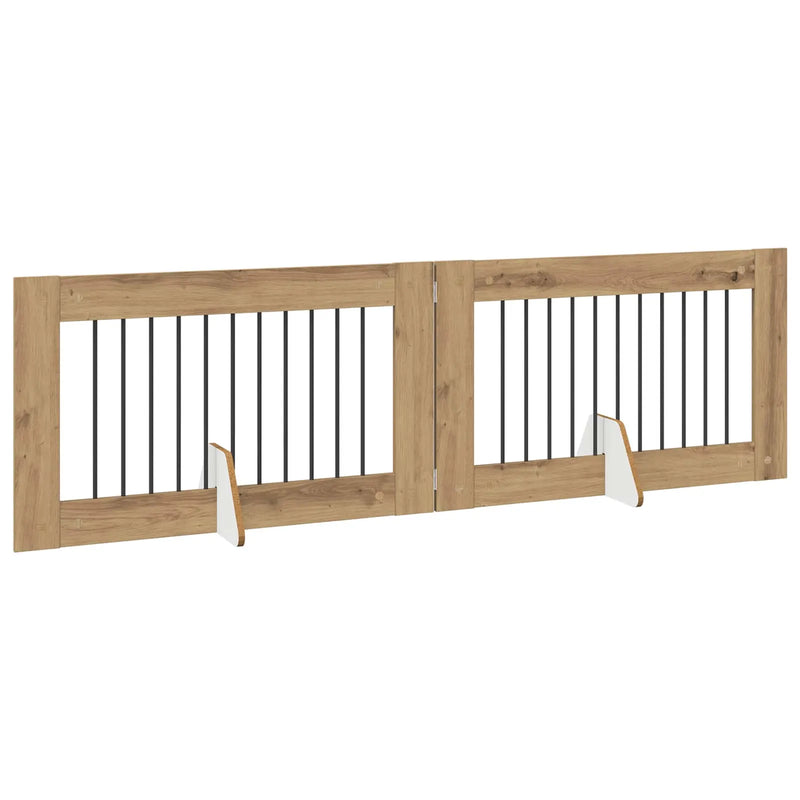 Dog Gate with Stands 2 pcs Artisan Oak 100 x 60 cm