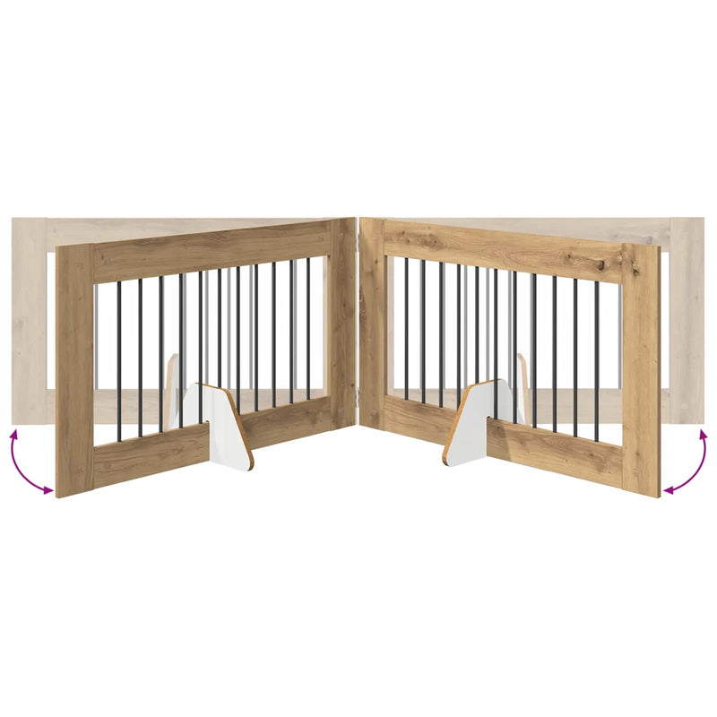 Dog Gate with Stands 2 pcs Artisan Oak 100 x 60 cm