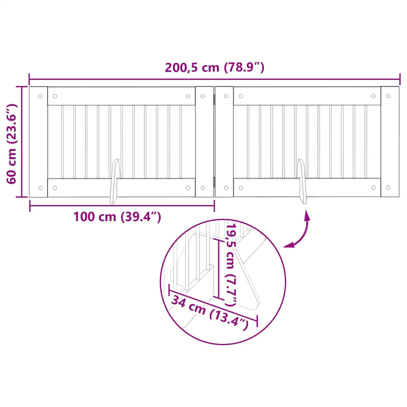 Dog Gate with Stands 2 pcs Artisan Oak 100 x 60 cm