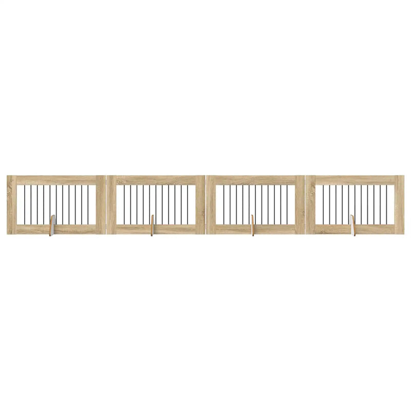 Dog Gate with Stands 4 pcs Sonoma Oak 100 x 60 cm