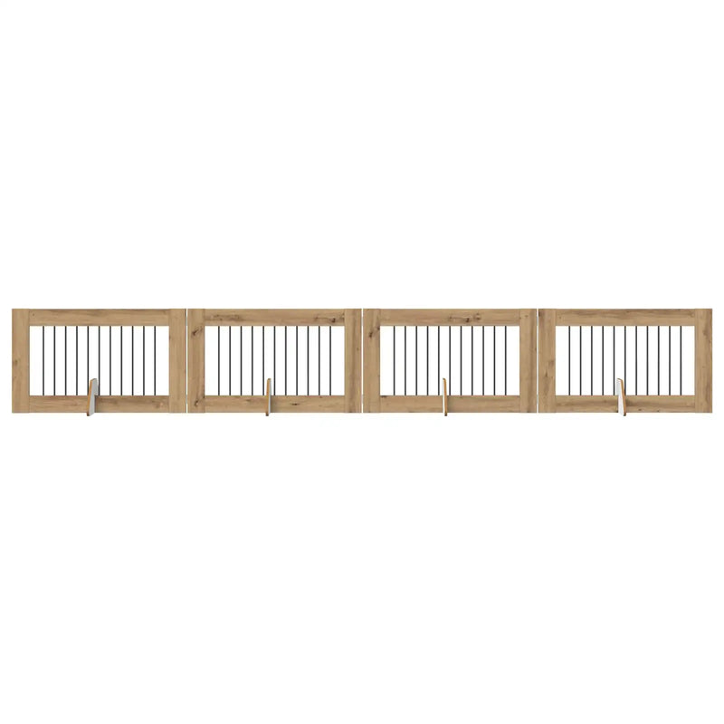 Dog Gate with Stands 4 pcs Artisan Oak 100 x 60 cm