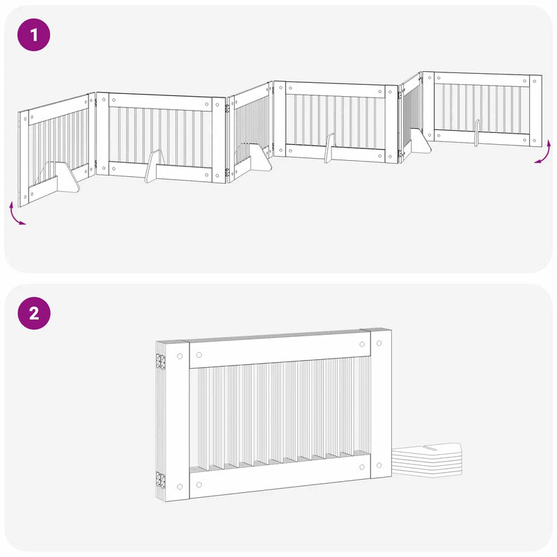 Dog Gate with Stands 6 pcs Sonoma Oak 100 x 60 cm