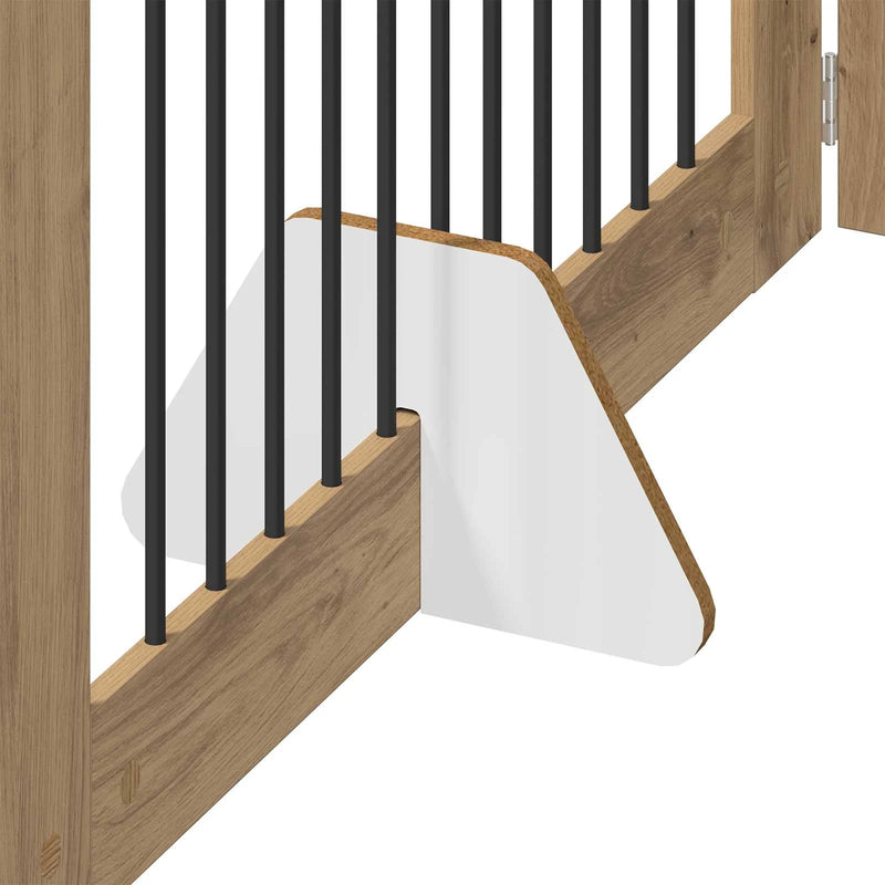 Dog Gate with Stands 6 pcs Artisan Oak 100 x 60 cm