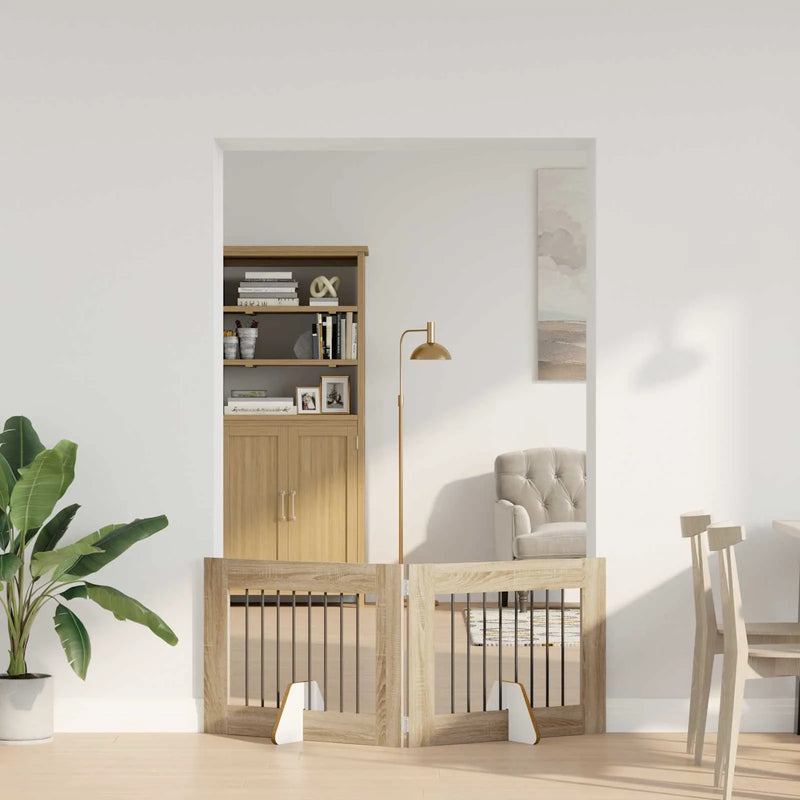 Dog Gate with Stands 2 pcs Sonoma Oak 80 x 60 cm