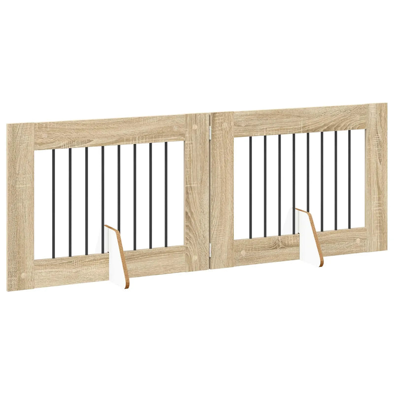 Dog Gate with Stands 2 pcs Sonoma Oak 80 x 60 cm