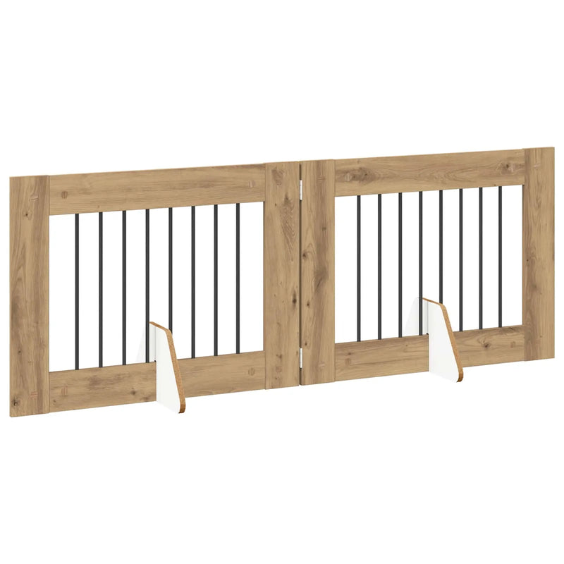 Dog Gate with Stands 2 pcs Artisan Oak 80 x 60 cm