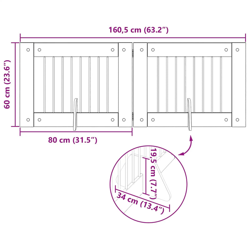 Dog Gate with Stands 2 pcs Artisan Oak 80 x 60 cm