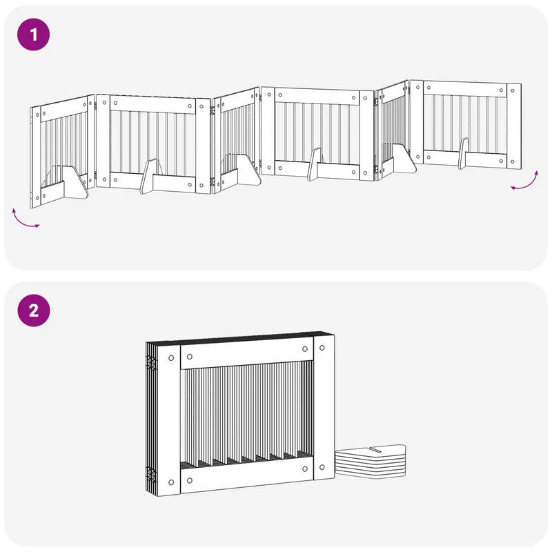 Dog Gate with Stands 6 pcs Sonoma Oak 80 x 60 cm