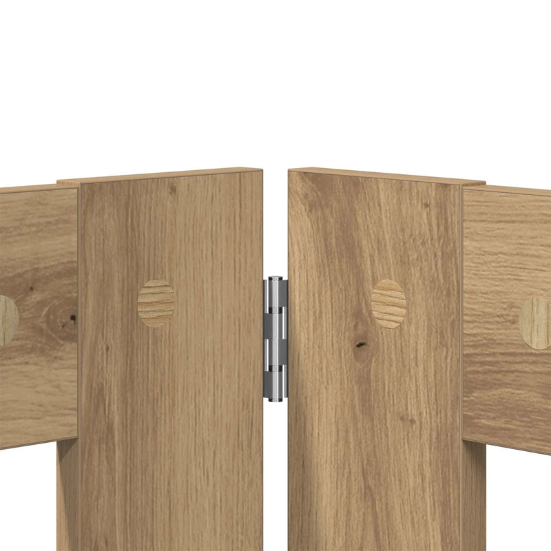 Dog Gate with Stands 6 pcs Artisan Oak 80 x 60 cm