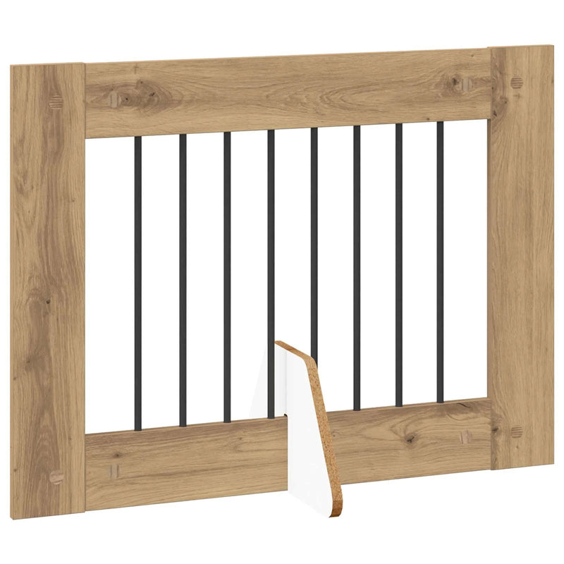 Dog Gate with Stands 6 pcs Artisan Oak 80 x 60 cm