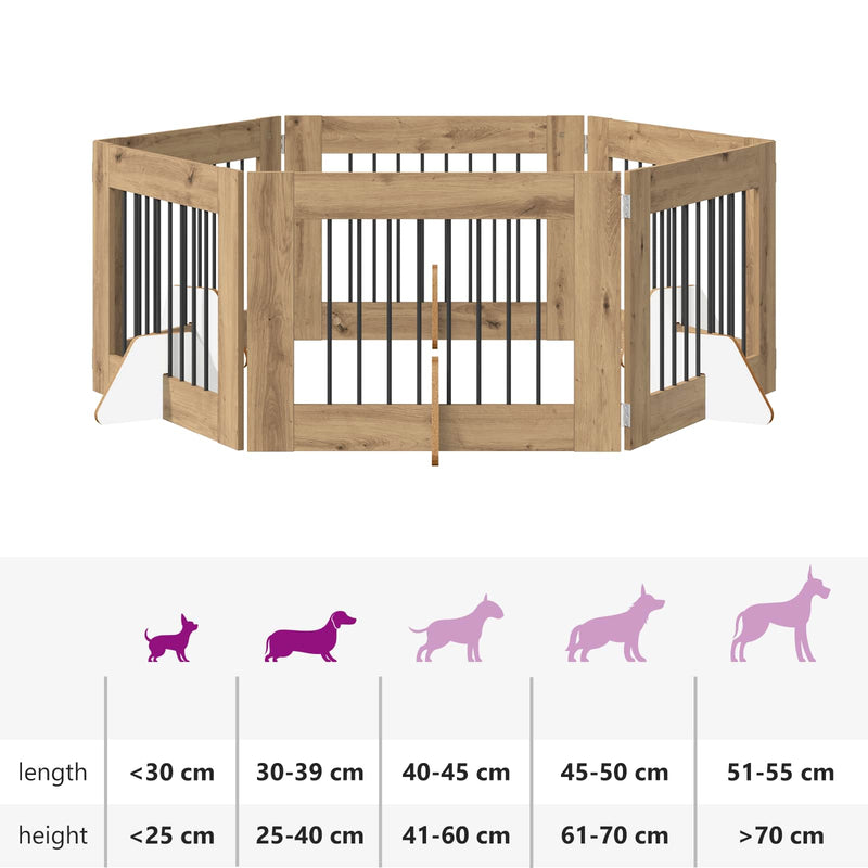 Dog Gate with Stands 6 pcs Artisan Oak 80 x 60 cm