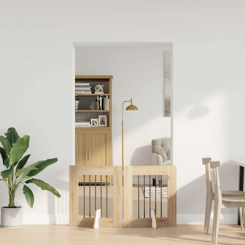 Dog Gate with Stands 2 pcs Sonoma Oak 60 x 60 cm