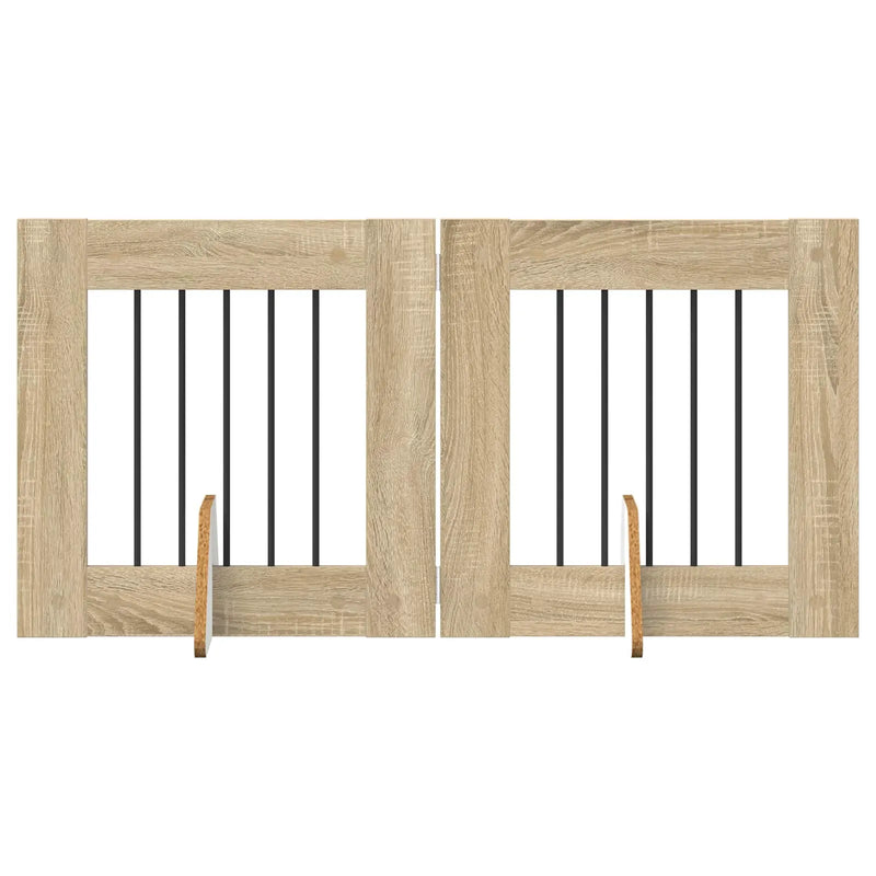 Dog Gate with Stands 2 pcs Sonoma Oak 60 x 60 cm
