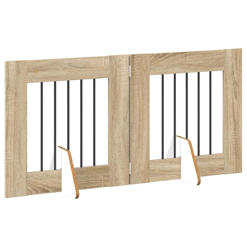 Dog Gate with Stands 2 pcs Sonoma Oak 60 x 60 cm