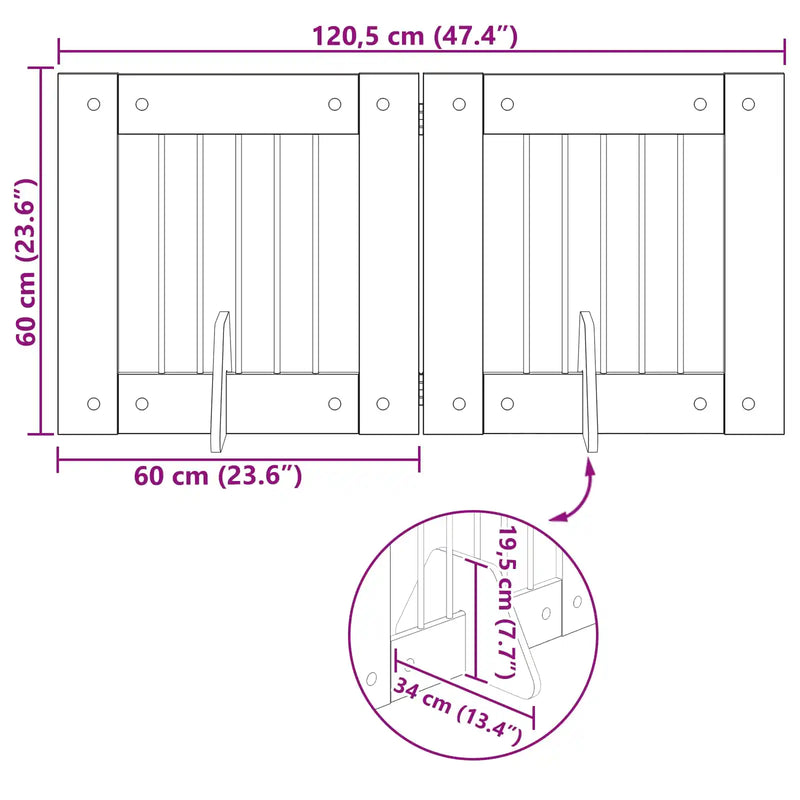 Dog Gate with Stands 2 pcs Sonoma Oak 60 x 60 cm