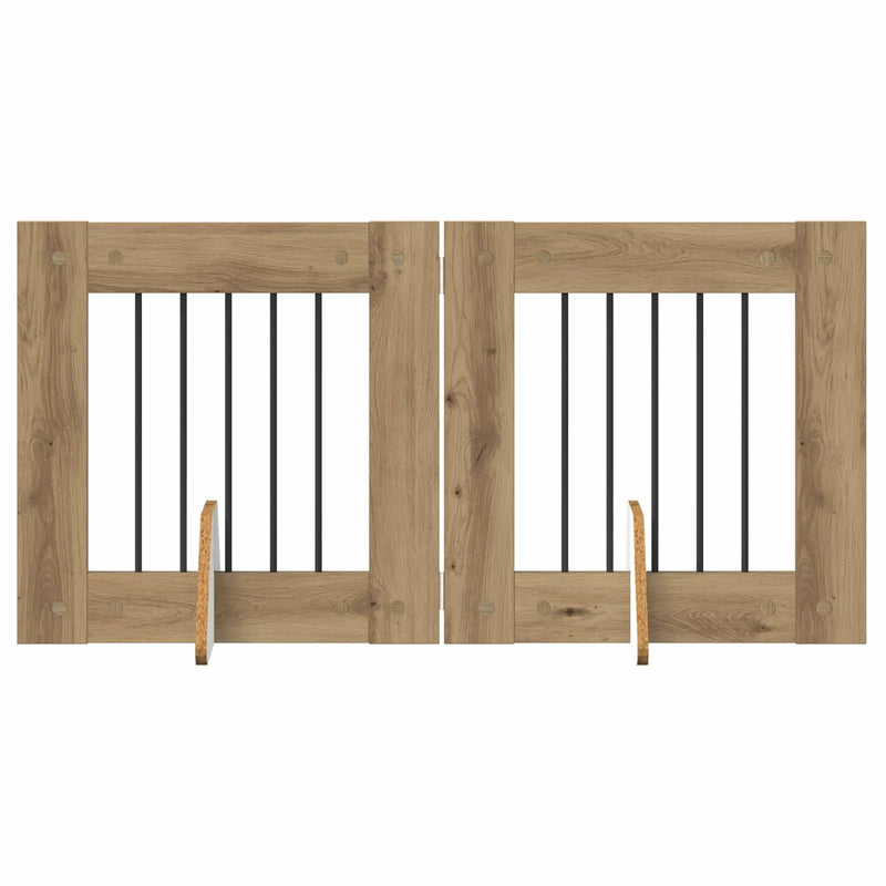 Dog Gate with Stands 2 pcs Artisan Oak 60 x 60 cm