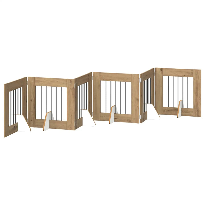 Dog Gate with Stands 6 pcs Artisan Oak 60 x 60 cm