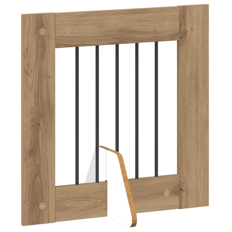 Dog Gate with Stands 6 pcs Artisan Oak 60 x 60 cm