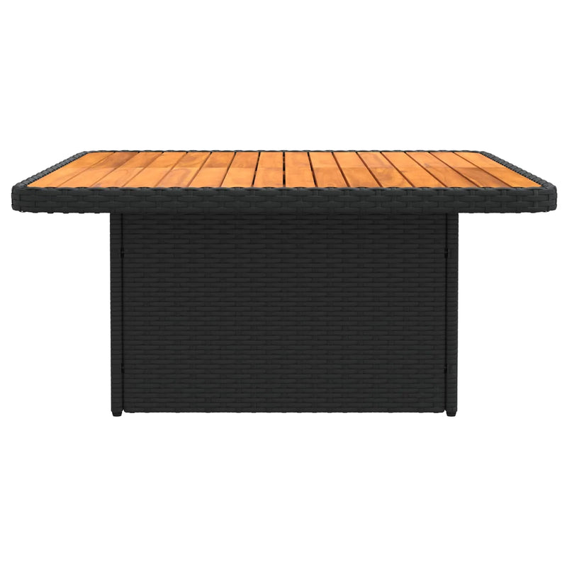Garden Armrest Sofa with Liftup Table 2 Piece Black PE Rattan