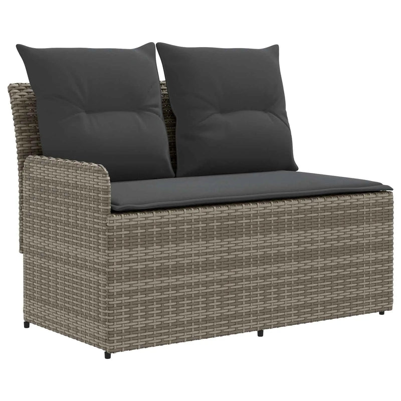 Garden Armrest Sofa with Liftup Table 2 Piece PE Rattan
