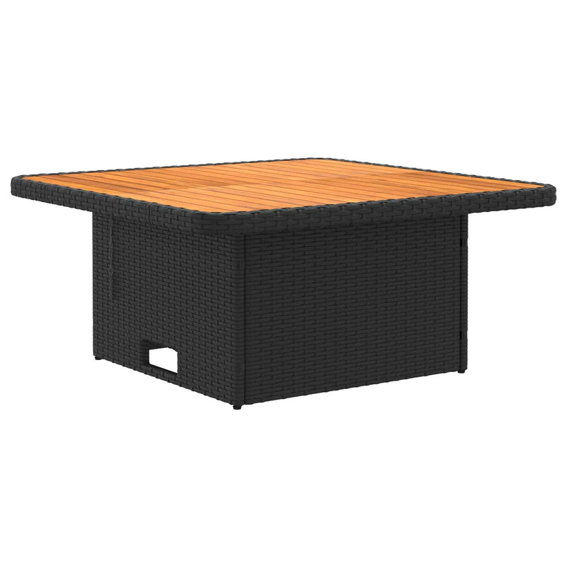 2 Piece Garden middle sofa with lift-up table Poly Rattan Black