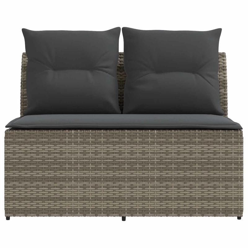 2 Piece Garden middle sofa with lift-up table Poly Rattan
