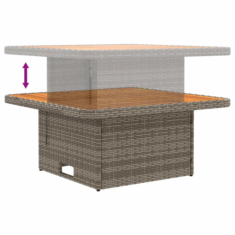 2 Piece Garden middle sofa with lift-up table Poly Rattan