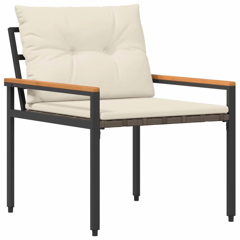 Outdoor Furniture Set 3 pcs Cream White Poly Rattan
