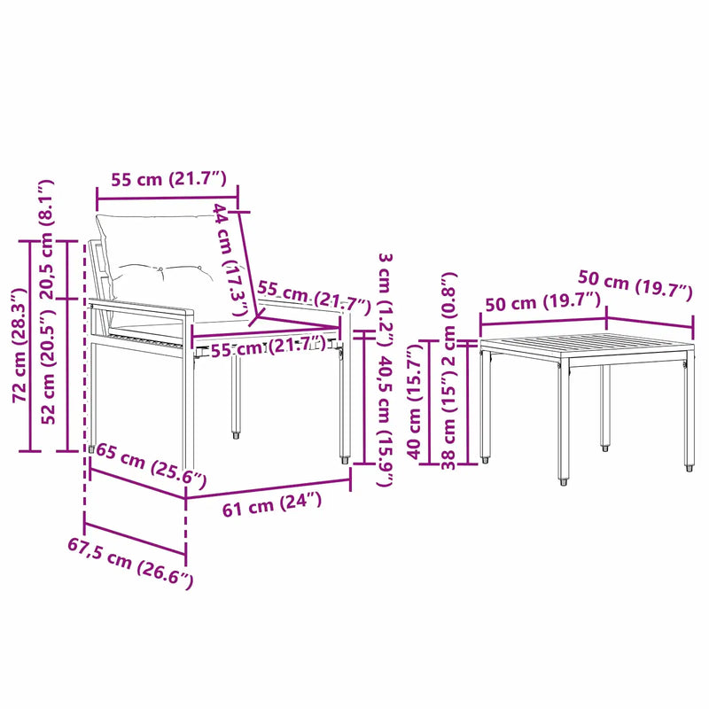 Outdoor Furniture Set 3 pcs Cream White Poly Rattan