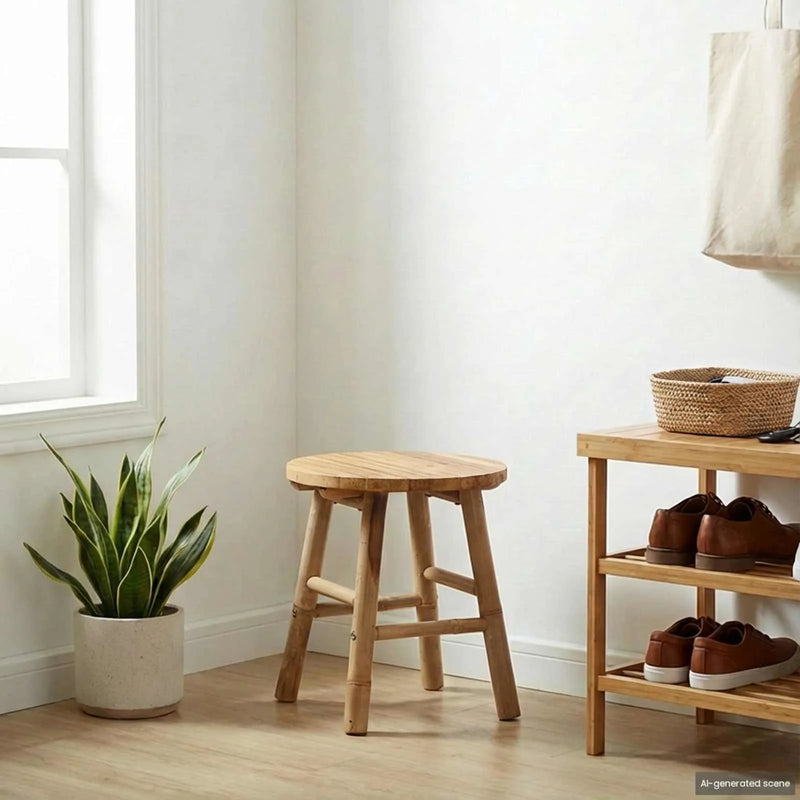 Garden Stool Natural �� 38 x 42 cm Bamboo