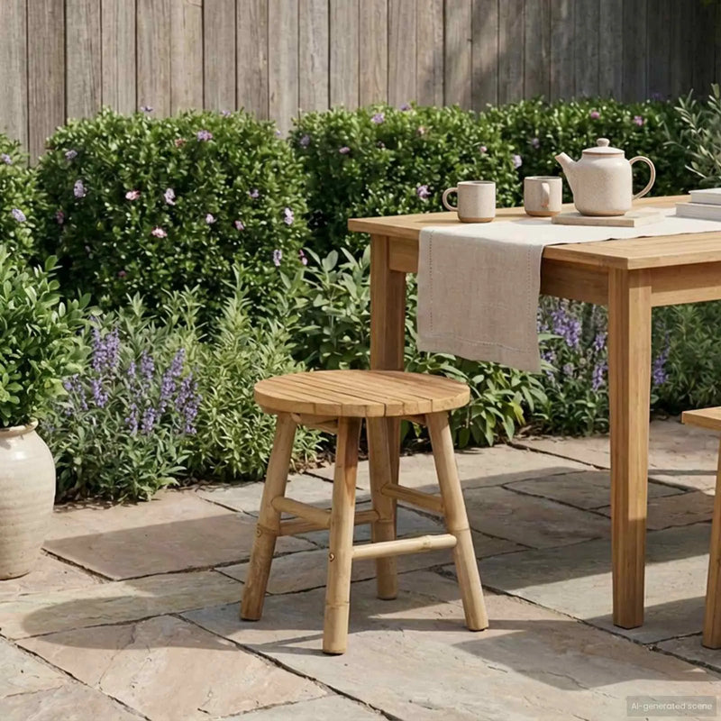 Garden Stool Natural �� 38 x 42 cm Bamboo