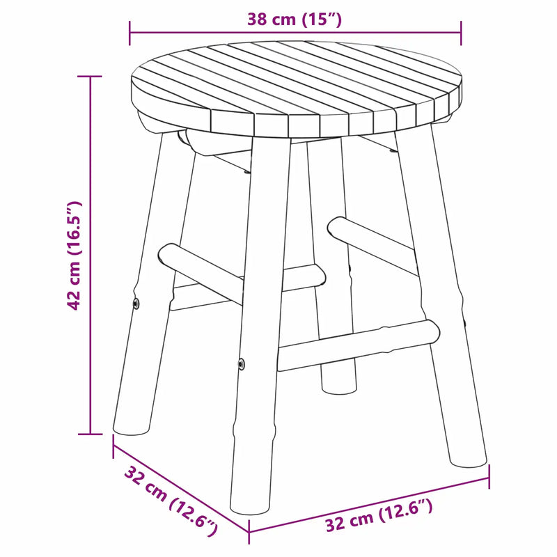 Garden Stool Natural �� 38 x 42 cm Bamboo