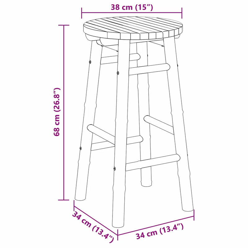 Garden Stool Natural �� 38 x 68 cm Bamboo