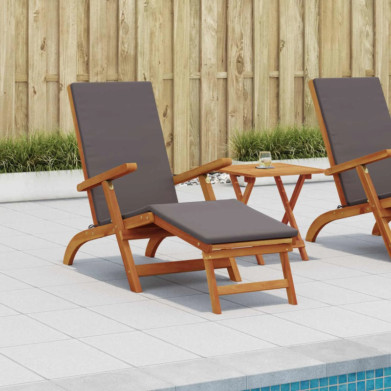 Reclining and Folding Sunlounger Folding 2 pcs Dark Grey